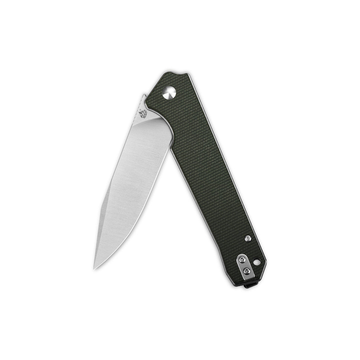 QSP Mamba V2 Liner Lock Pocket Knife D2 Blade Green Micarta Handle