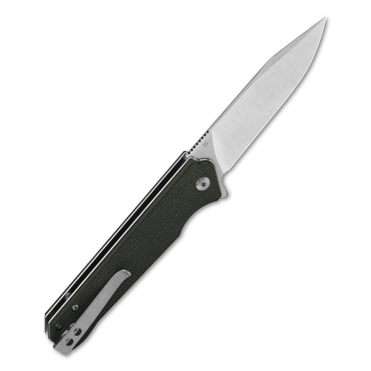 QSP Mamba V2 Liner Lock Pocket Knife D2 Blade Green Micarta Handle