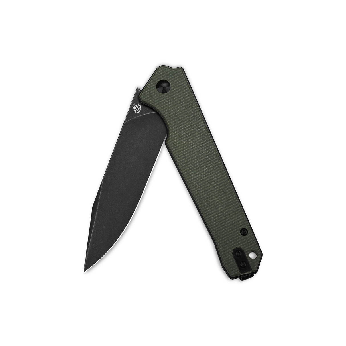 QSP Mamba V2 Liner Lock Pocket Knife D2 Blade Green Micarta Handle