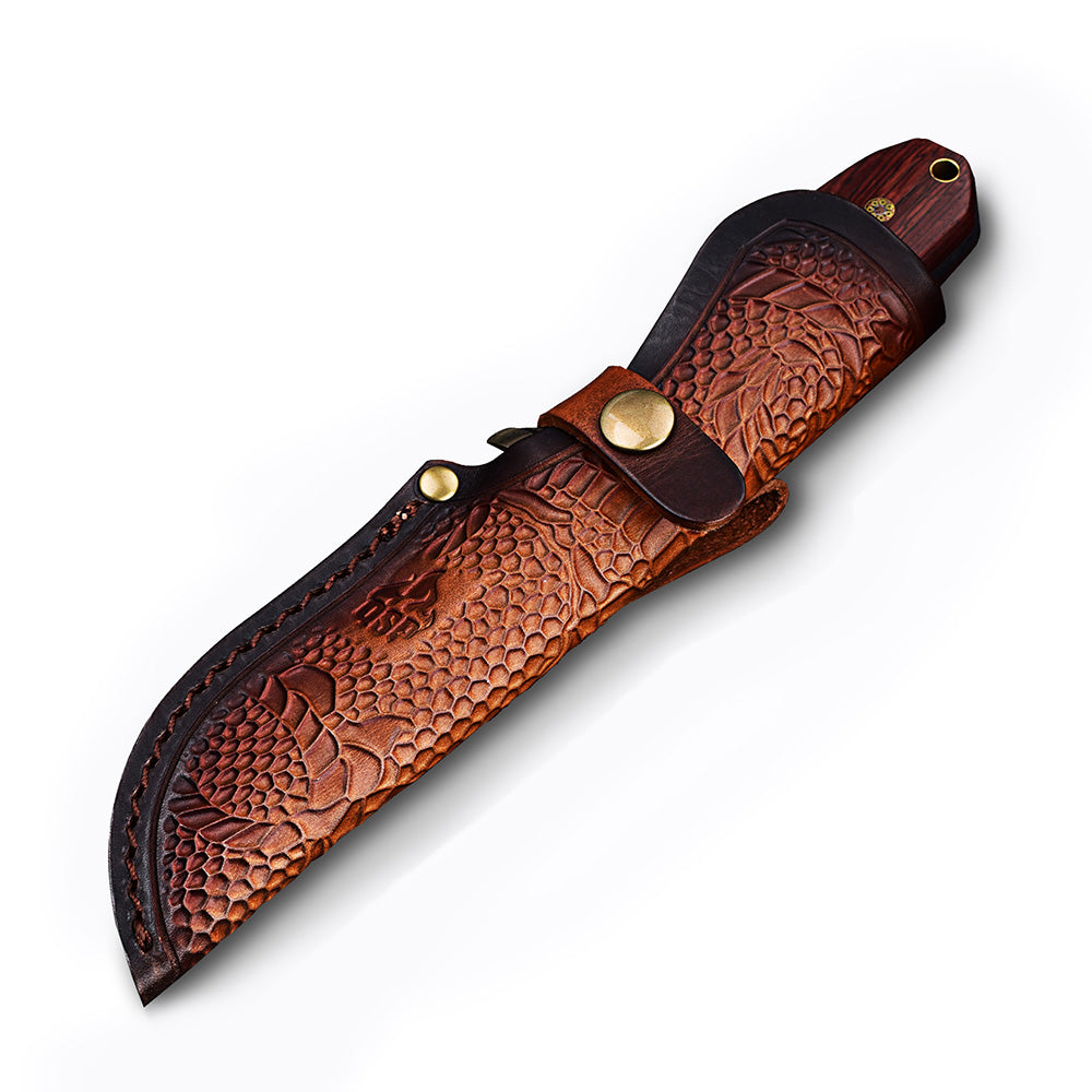 QSP Erised I Fixed blade knife 9Cr14MoV blade Rosewood handle with leather sheath