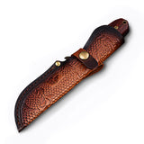 Leather sheath for QSP Erised I fixed blade knife with engraved dragon design