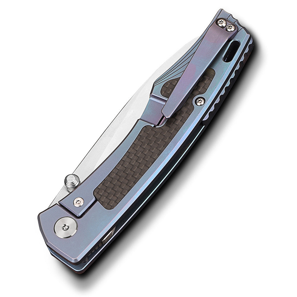 QSP Songbird Pocket Knife CPM S35VN blade Titanium Handle with Carbon Fiber Inlay