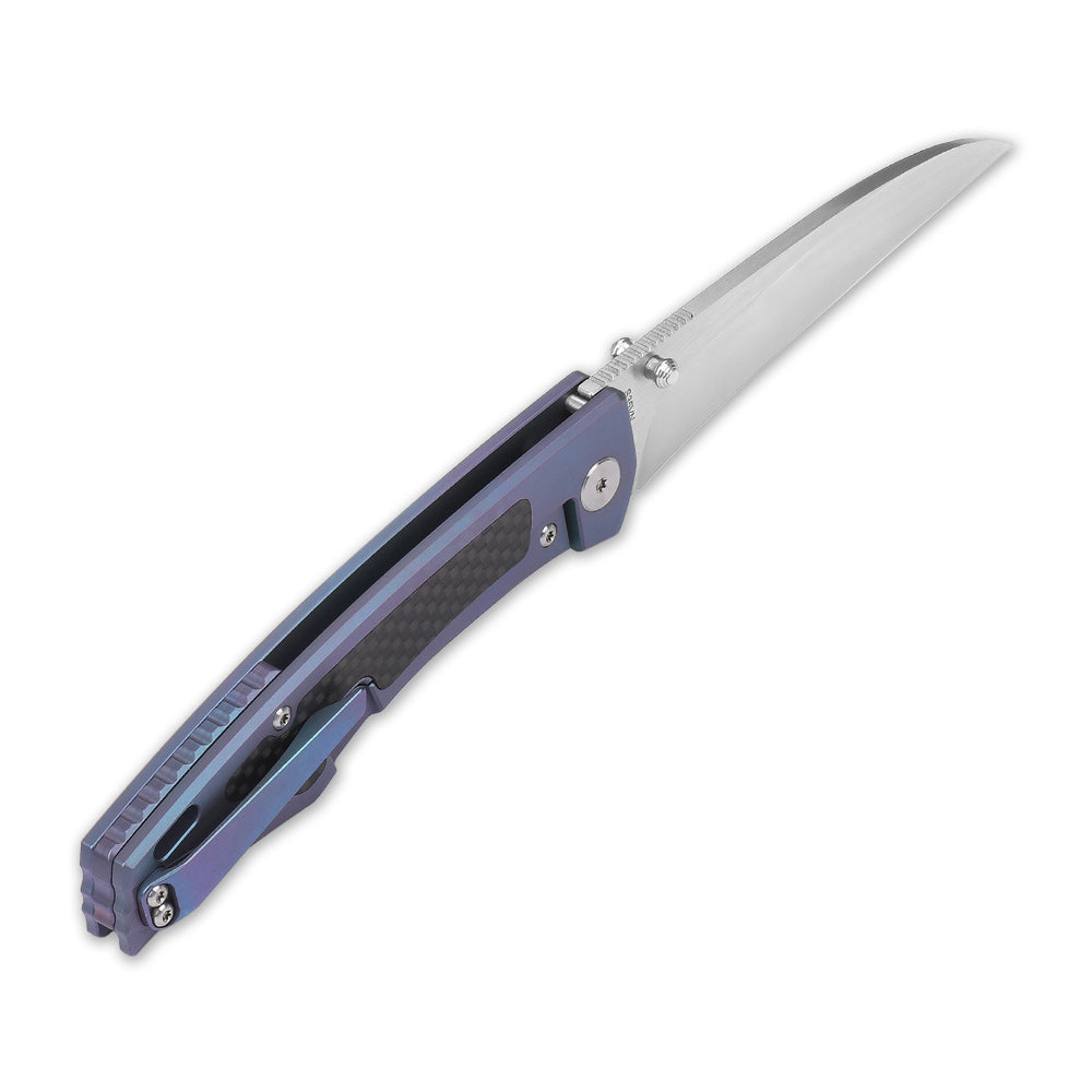 QSP Songbird Pocket Knife S35VN blade Titanium Handle with Carbon Fiber Inlay