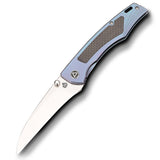 QSP Songbird Pocket Knife S35VN blade Titanium Handle with Carbon Fiber Inlay