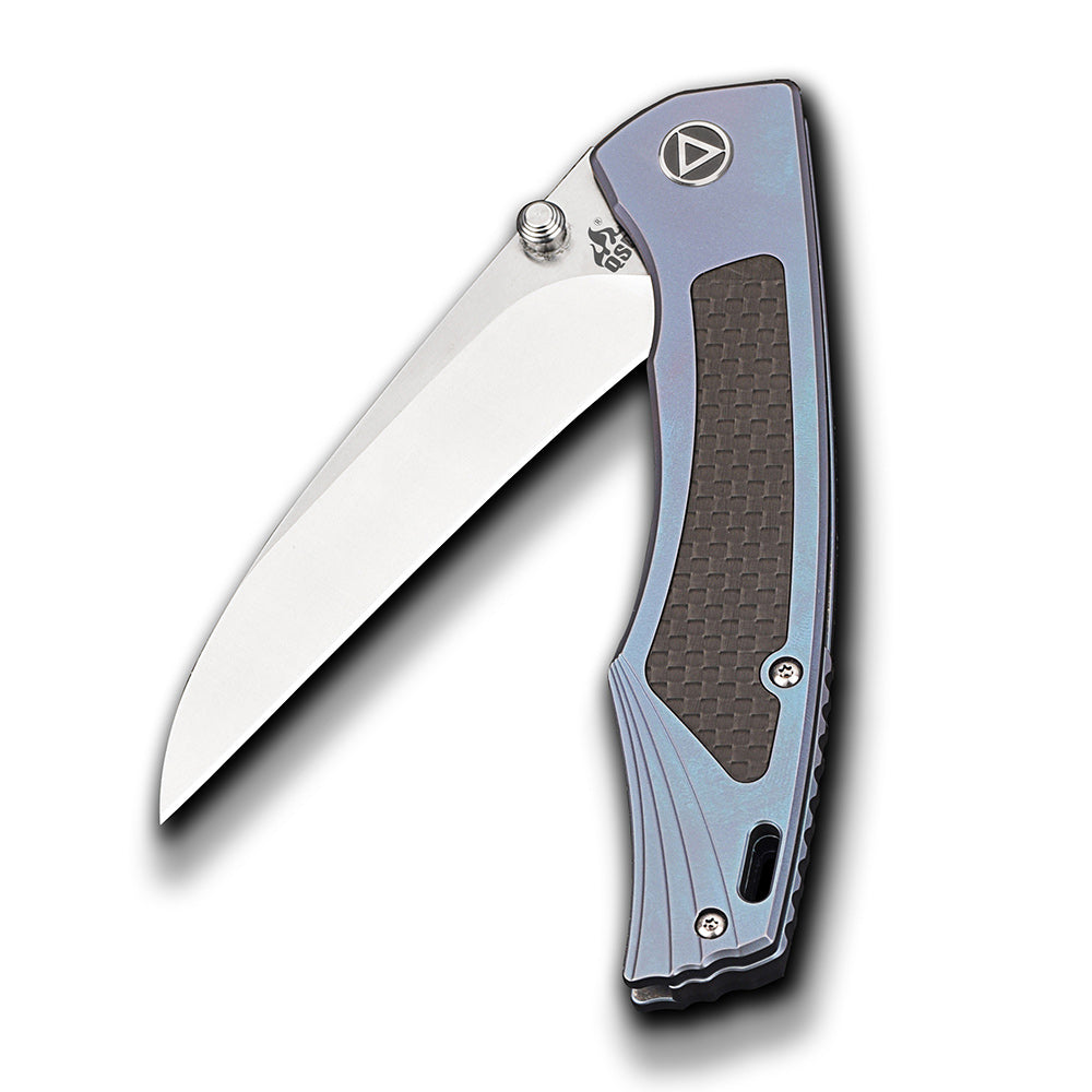 QSP Songbird Pocket Knife S35VN blade Titanium Handle with Carbon Fiber Inlay