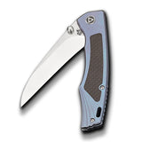 QSP Songbird Pocket Knife S35VN blade Titanium Handle with Carbon Fiber Inlay