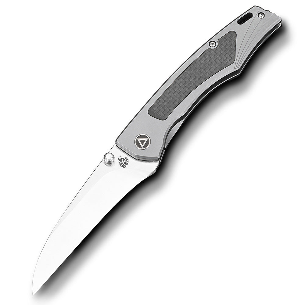 QSP Songbird Pocket Knife S35VN blade Titanium Handle with Carbon Fiber Inlay
