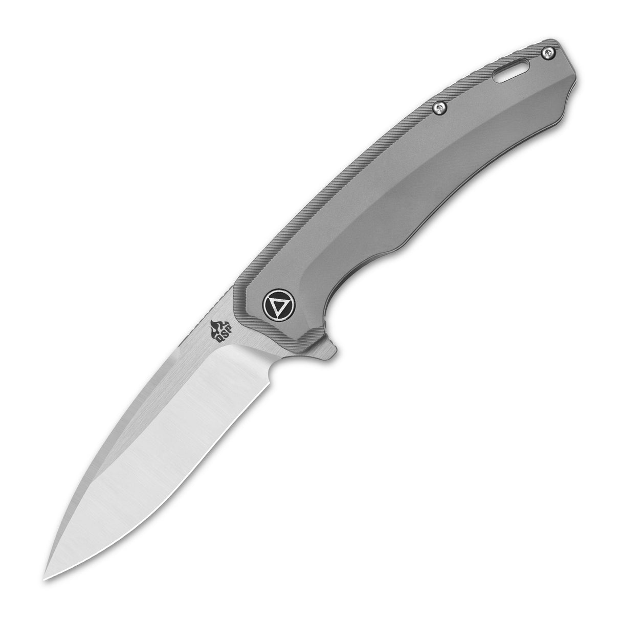 QSP Woodpecker pocket knife with Böhler M390 blade and titanium handle.