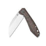 QSP Pelican Liner Lock Pocket Knife CPM S35VN Blade Brown Texture Micarta Handle