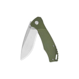 QSP Raven Liner Lock Pocket Knife D2 Blade Green G10 Handle