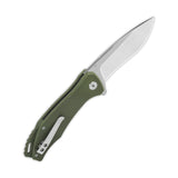 QSP Raven Liner Lock Pocket Knife D2 Blade Green G10 Handle