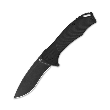 QSP Raven Liner Lock Pocket Knife D2 Blade Black G10 Handle