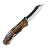 QSP Platypus pocket knife with sheepsfoot blade and G10 handle open position