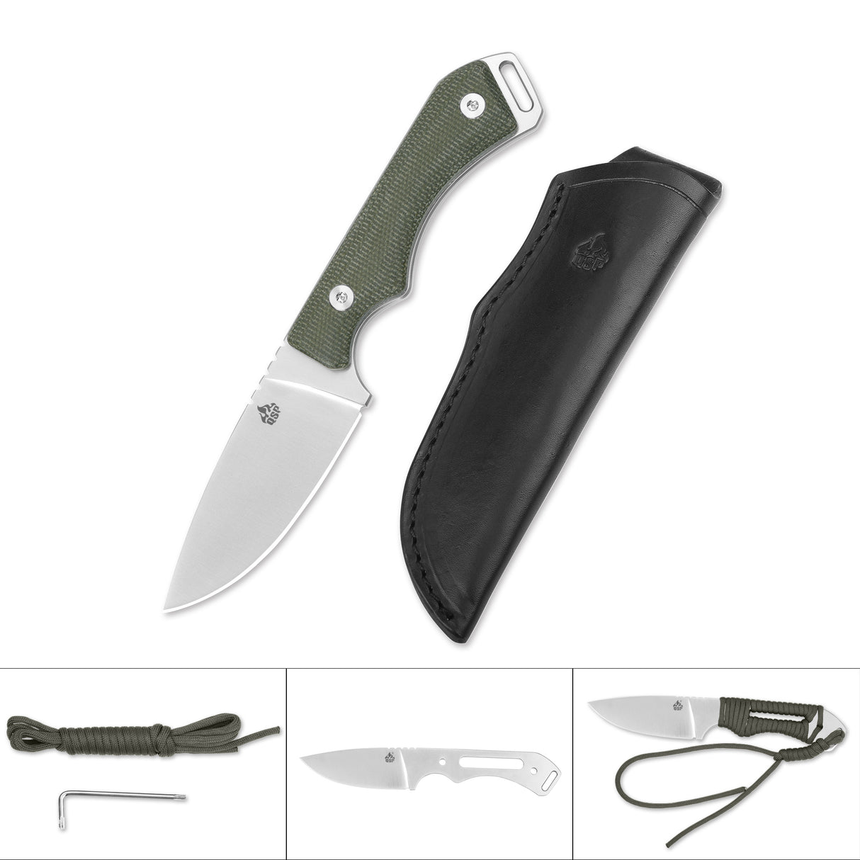 QSP Workaholic Fixed blade knife N690 blade Micarta handle