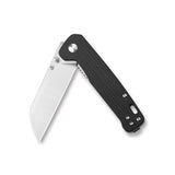 QSP Penguin Liner Lock Pocket Knife featuring a polished D2 blade and black Micarta handle