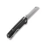 QSP Penguin Liner Lock Pocket Knife with polished D2 blade and black Micarta handle