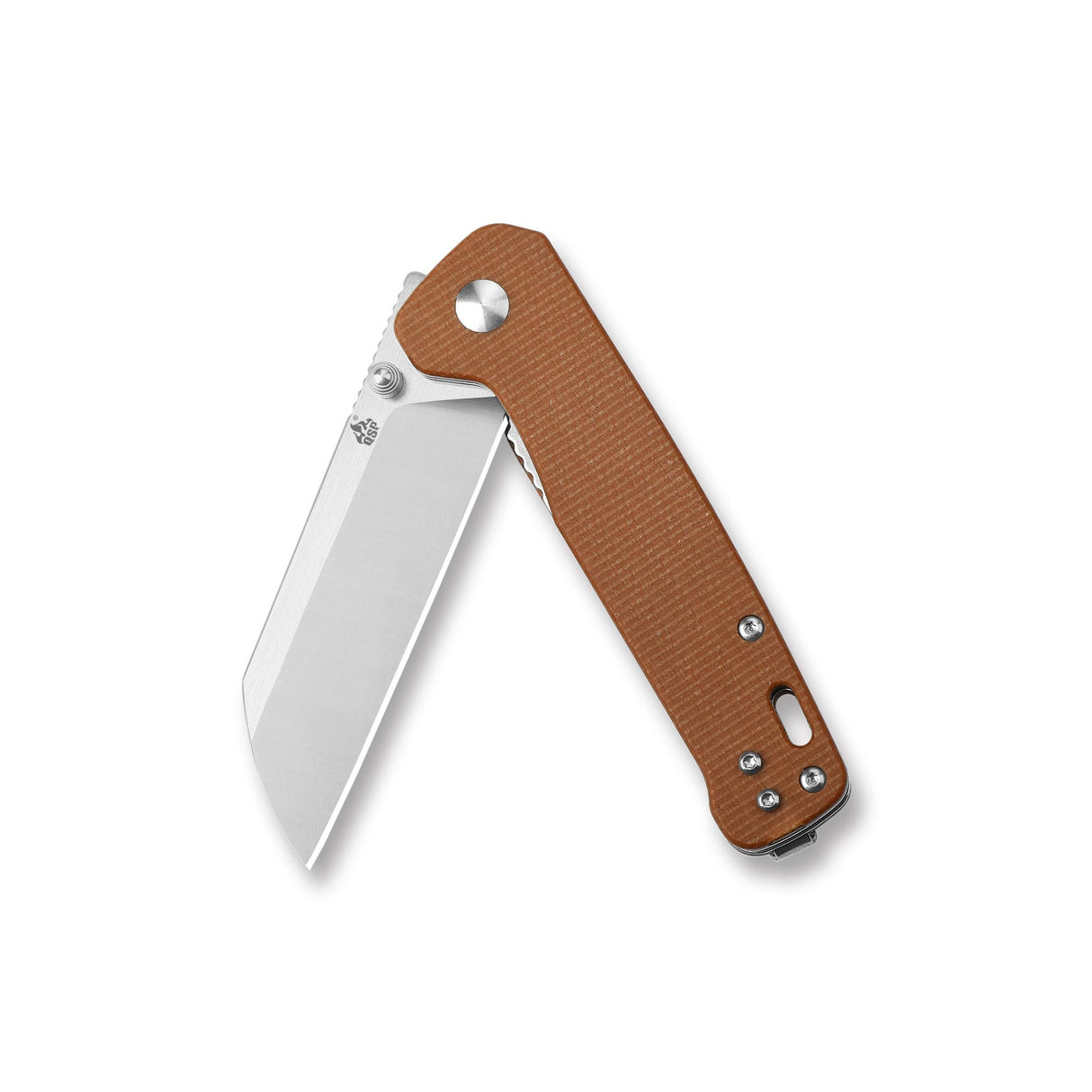 QSP Penguin Liner Lock Pocket Knife with D2 blade and brown Micarta handle