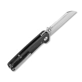 QSP Penguin Frame Lock Pocket Knife 154CM Blade Black Stonewashed Titanium Handle