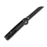 QSP Penguin pocket knife with black titanium handle and sheepsfoot 154CM blade