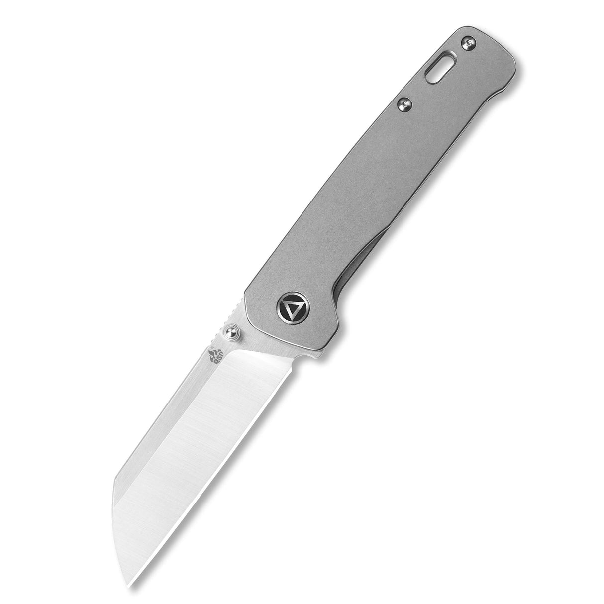 QSP Penguin Frame Lock Pocket Knife 154CM Blade Bead Blasted Stonewashed Titanium Handle