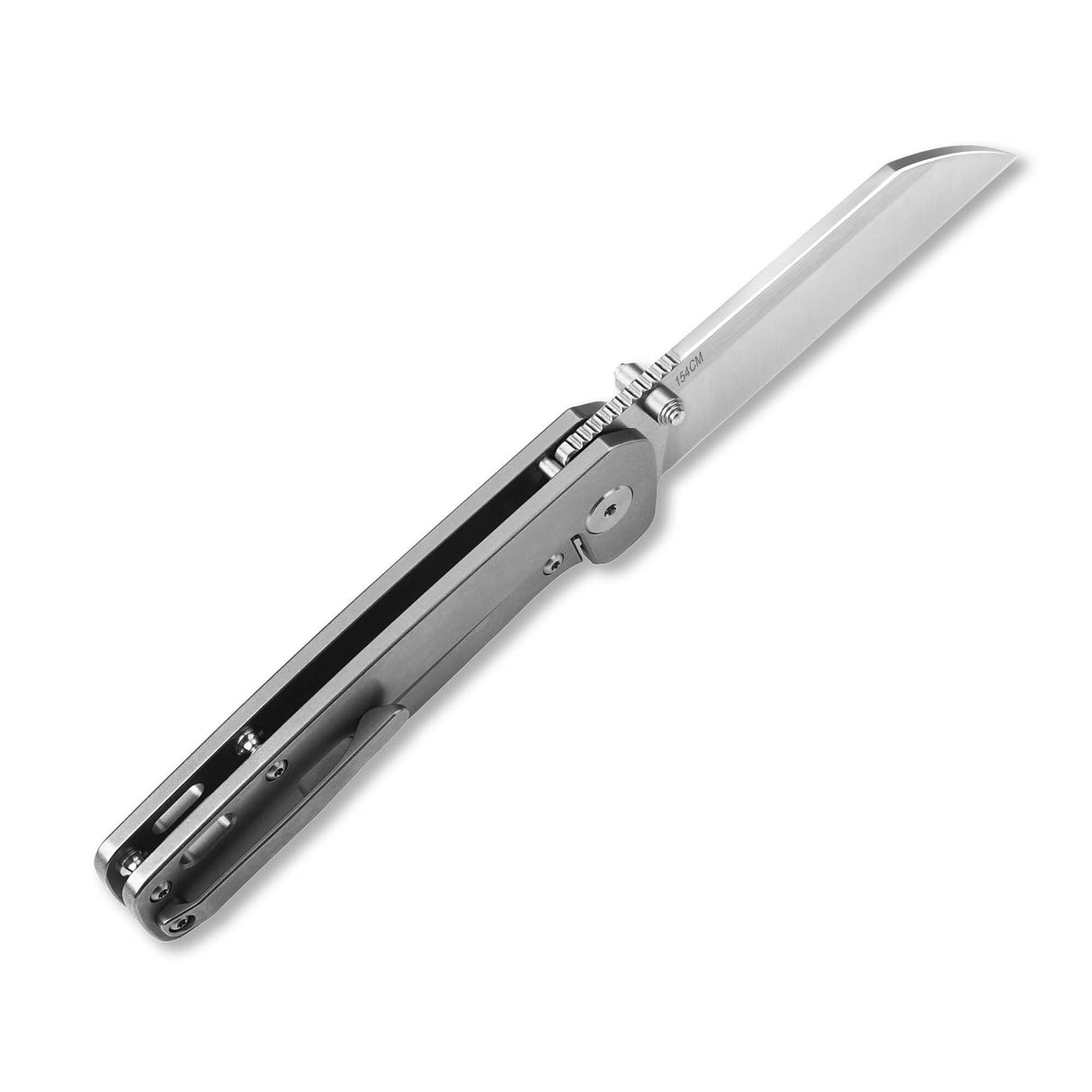 QSP Penguin pocket knife showcasing 154CM blade and titanium handle design.