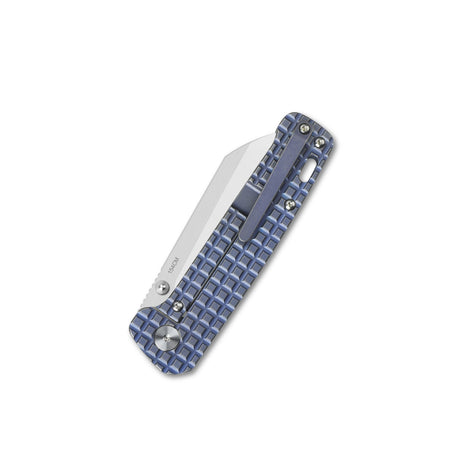Blue titanium handle QSP Penguin pocket knife with 154CM blade