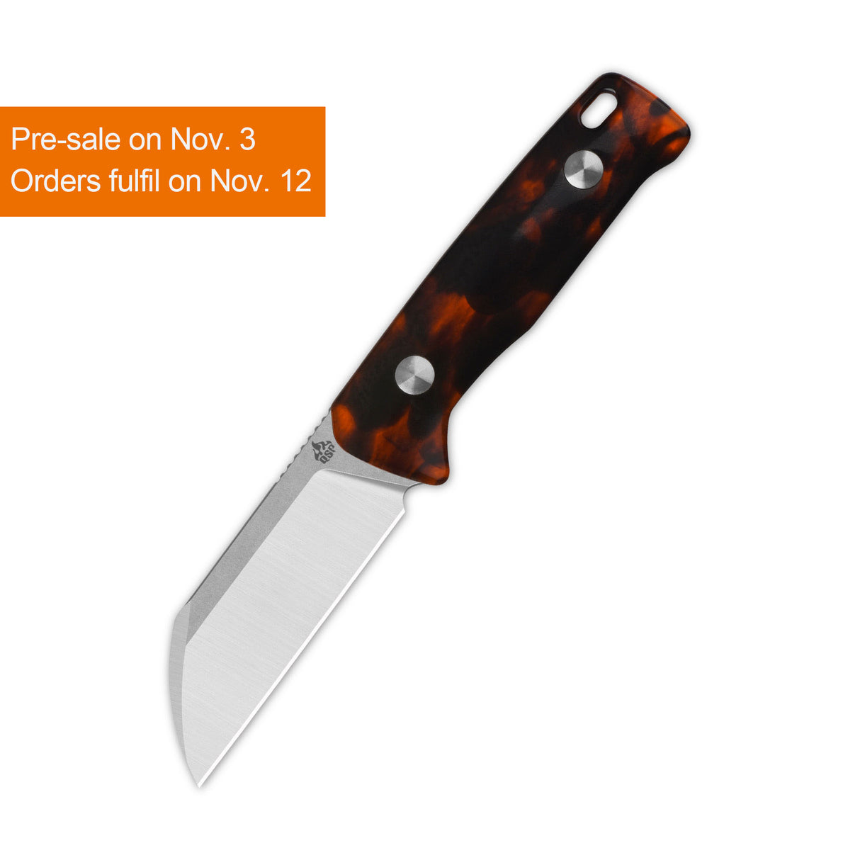 QSP Baby Penguin 14C28N blade Tortoise Resin handle with Clip Slip sheath