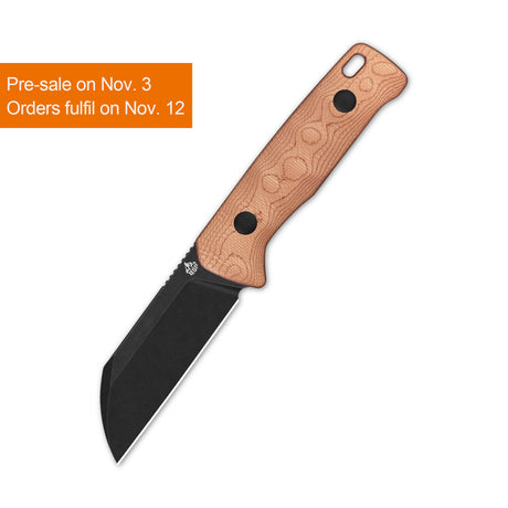 QSP Baby Penguin 14C28N blade G10 with copper foil handle with Clip Slip sheath