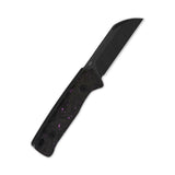 QSP Baby Penguin 14C28N blade Purple shredded CF handle with Clip Slip sheath