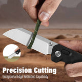 QSP Penguin Glyde Lock Pocket Knife 14C28N Blade Black FRN Handle