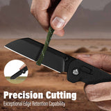 QSP Penguin Glyde Lock Pocket Knife 14C28N Blade Black FRN Handle