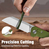 QSP Penguin Glyde Lock Pocket Knife 14C28N Blade OD Green FRN Handle