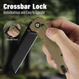 QSP Penguin Glyde Lock Pocket Knife 14C28N Blade Khaki FRN Handle