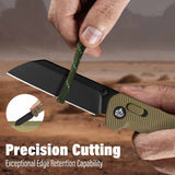 QSP Penguin Glyde Lock Pocket Knife 14C28N Blade Khaki FRN Handle