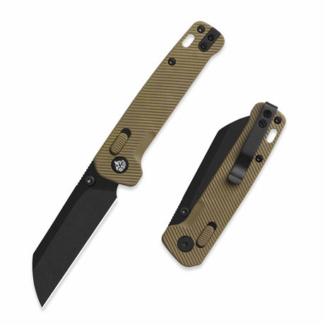 QSP Penguin Glyde Lock Pocket Knife 14C28N Blade Khaki FRN Handle