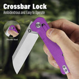 QSP Penguin Glyde Lock Pocket Knife 14C28N Blade Purple FRN Handle