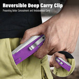 QSP Penguin Glyde Lock Pocket Knife 14C28N Blade Purple FRN Handle