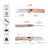 QSP Penguin Glyde Lock Pocket Knife 14C28N Blade G10 with Copper Foil Handle