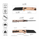 QSP Penguin Glyde Lock Pocket Knife 14C28N Blade G10 with Copper Foil Handle