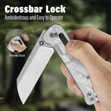 QSP Penguin Glyde Lock Pocket Knife 14C28N Blade G10 with Aluminum Foil Handle