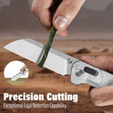 QSP Penguin Glyde Lock Pocket Knife 14C28N Blade G10 with Aluminum Foil Handle