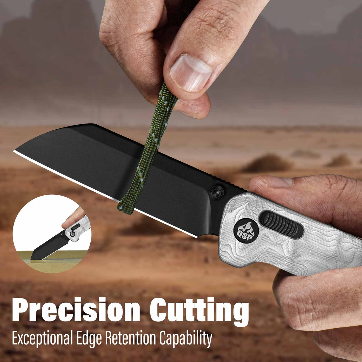 QSP Penguin Glyde Lock Pocket Knife 14C28N Blade G10 with Aluminum Foil Handle