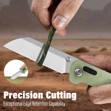 QSP Penguin Glyde Lock Pocket Knife 14C28N Blade Black Glow-in-the-dark resin Handle