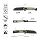 QSP Penguin Glyde Lock Pocket Knife 14C28N Blade Black Glow-in-the-dark resin Handle