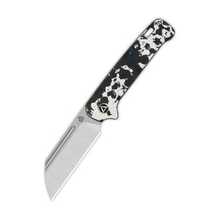 QSP Penguin pocket knife with 20CV blade and white storm Fat Carbon handle