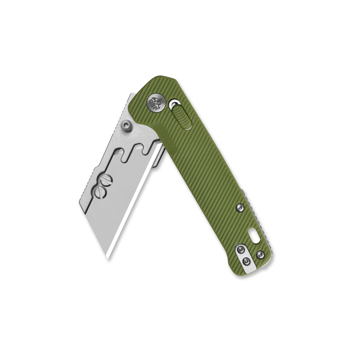QSP Penguin Workmate Glyde Lock Utility Knife Stainless Steel Blade OD Green FRN Handle