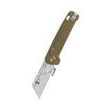 QSP Penguin Workmate Glyde Lock Utility Knife Stainless Steel Blade Khaki FRN Handle