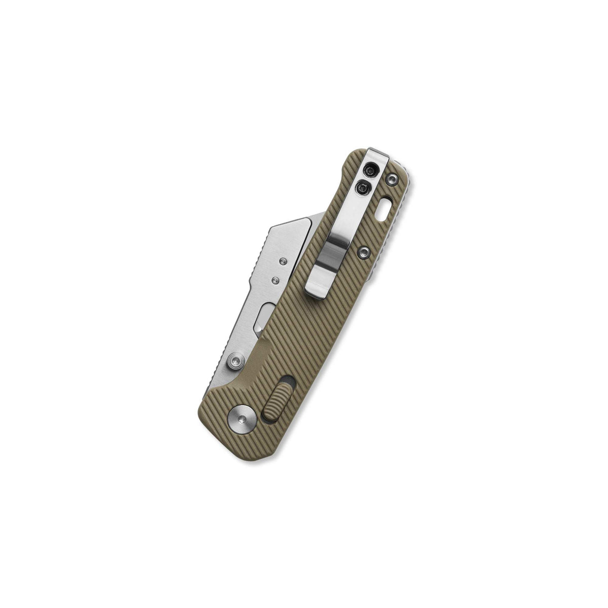 QSP Penguin Workmate Glyde Lock Utility Knife Stainless Steel Blade Khaki FRN Handle