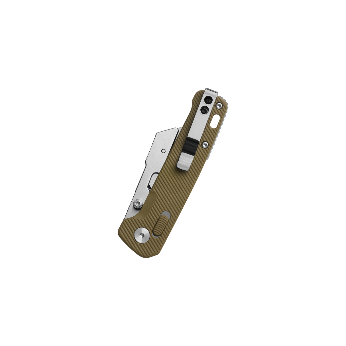 QSP Penguin Workmate Glyde Lock Utility Knife Stainless Steel Blade Khaki FRN Handle