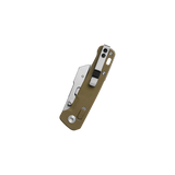 QSP Penguin Workmate Glyde Lock Utility Knife Stainless Steel Blade Khaki FRN Handle
